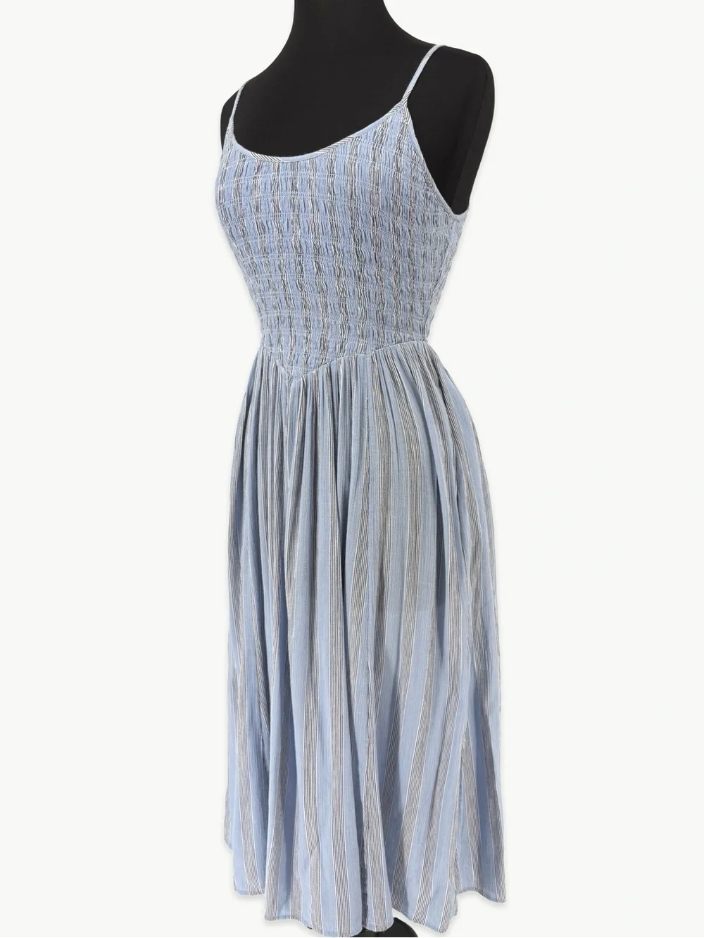 Aerie At The Barre Midi Dress Size Small Monaco Blue Striped Gauze NWT - Picture 11 of 12
